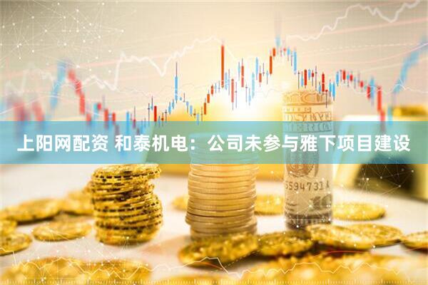 上阳网配资 和泰机电：公司未参与雅下项目建设