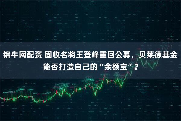 锦牛网配资 固收名将王登峰重回公募，贝莱德基金能否打造自己的“余额宝”？